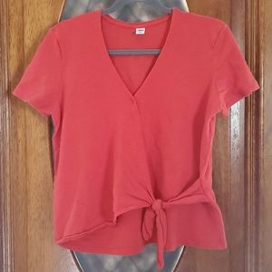 Old Navy Tie Front Cotton Top